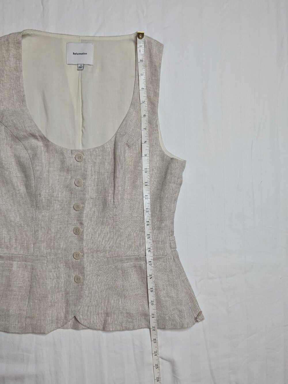 Reformation Women's Fitted Linen Vest, Size 4 - Picture 13 of 13